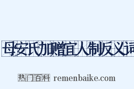 母安氏加赠宜人制反义词是什么意思的图片